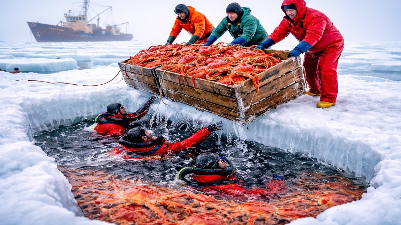 $1.2 Million Catch: Alaska King Crab Fishing Beneath 2.5m of Ice