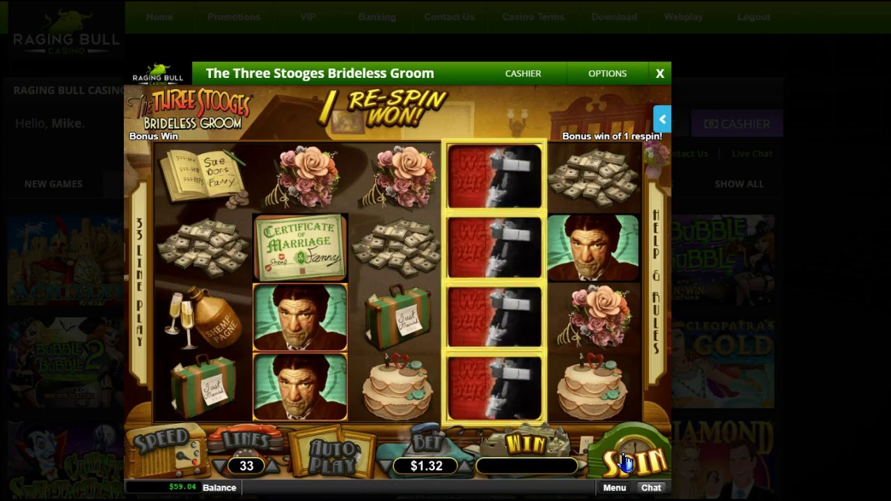 Raging Bull Casino $75 No Deposit Bonus and The Three Stooges :)