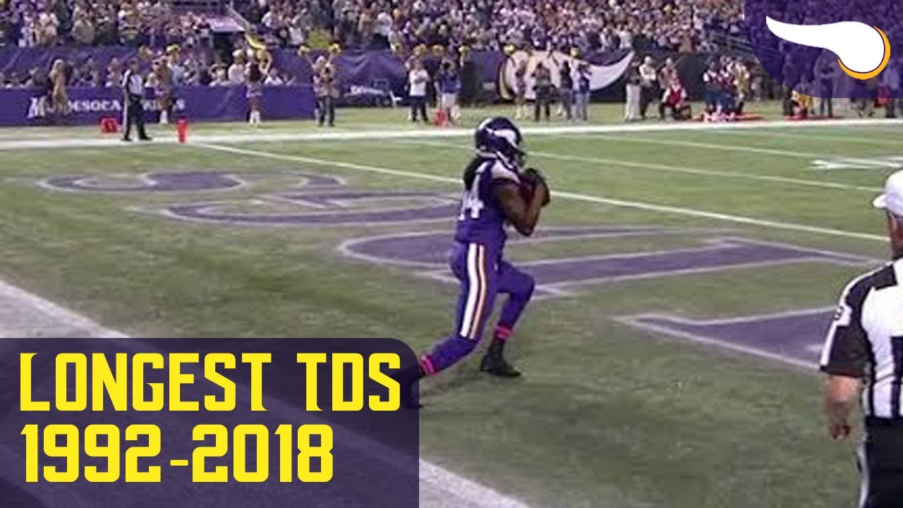 The Longest Vikings TD Every Year (1992-2018)