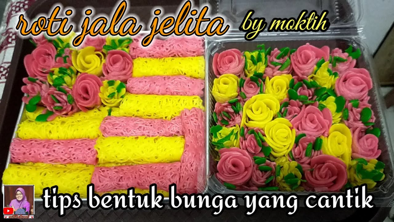 CARA BUAT ROTI JALA JELITA DAN TIPS BUAT BENTUK BUNGA YANG CANTIK(eng.sub )#moktihchannel