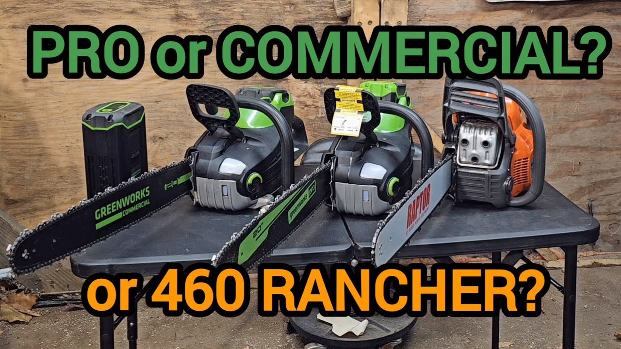 Best 20 inch battery chainsaws tested and compared. Greenworks pro, commercial or gas Husqvarna 460