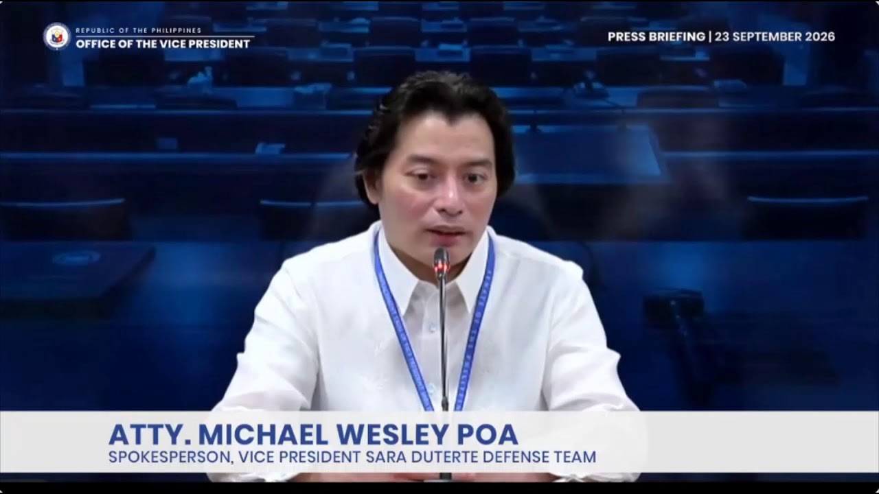 LIVE | Defense panel holds briefing after change in VP Sara trial voting threshold (September 23)