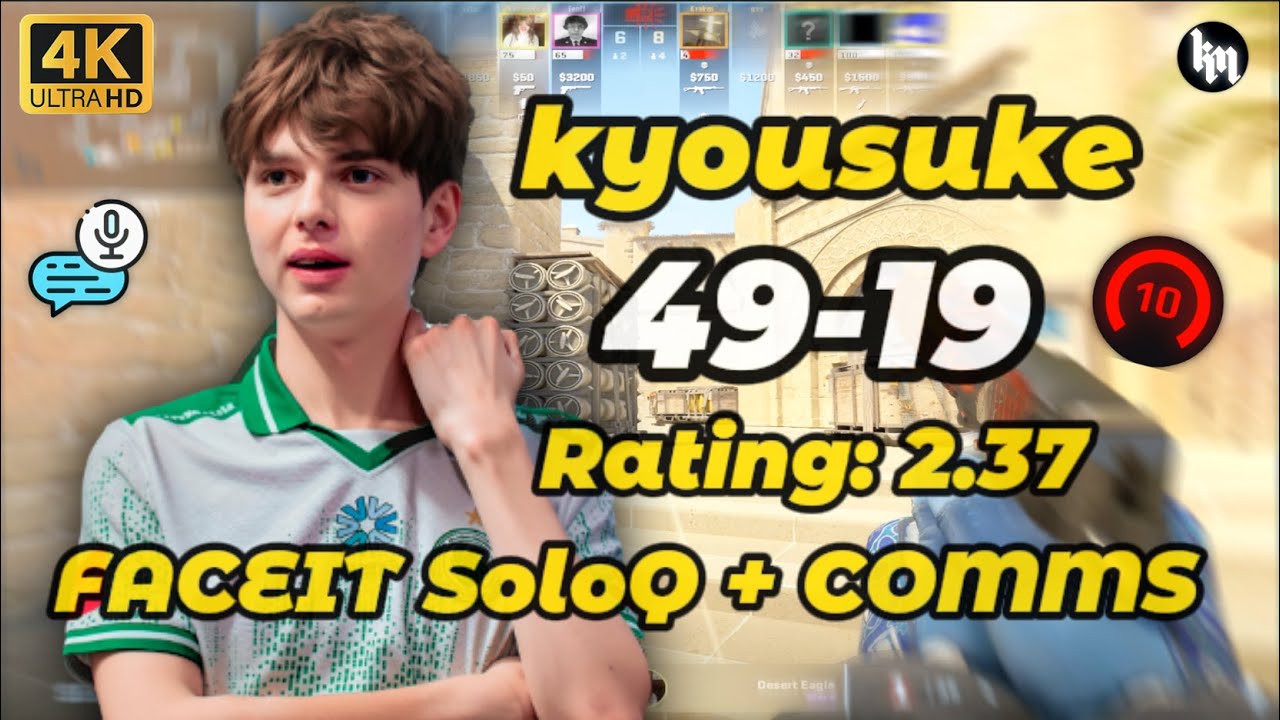 kyousuke (49-19) 😮 SoloQ + COMMS | rt:2.37 | FACEIT avg 3350 Elo #cs2 #kyousuke #falcons