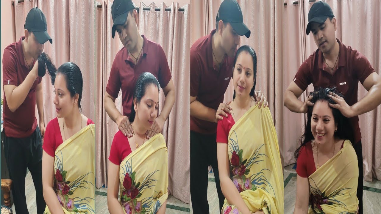 Intense Oily Hairplay with Friend&rsquo;s Husband 😍 | Most Relaxing Head Massage Ever 💆&zwj;♀️✨