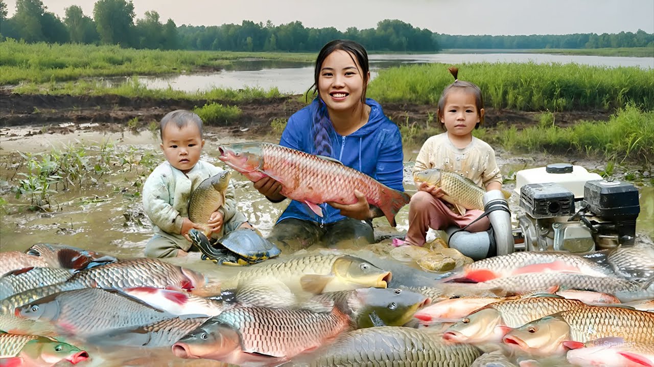 Ms.Duong's family Rescued stranded fish from a drying lake by 