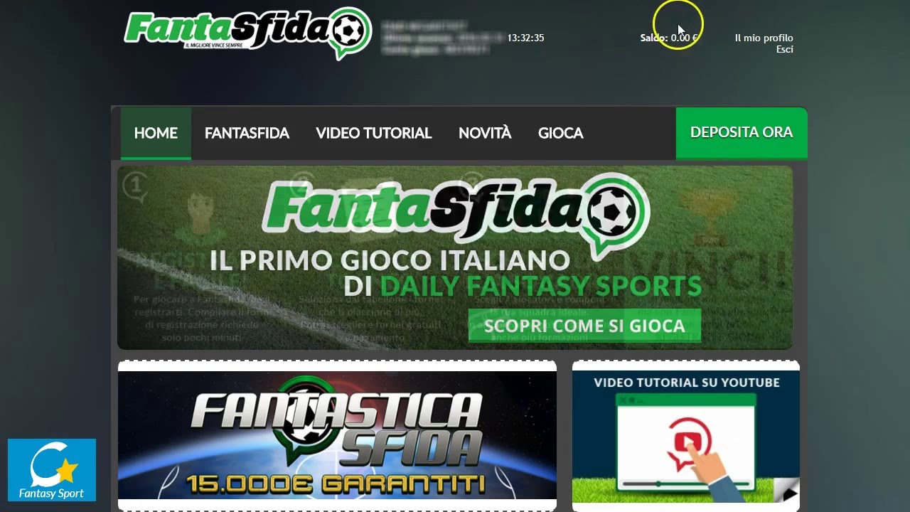 TUTORIAL FANTASFIDA PRIMO DEPOSITO
