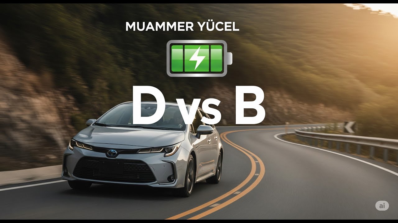 Yeni Toyota Corolla Hybrid D Vites–B Vites konumları ve rejeneratif frenlemenin şarj üzerine etkisi