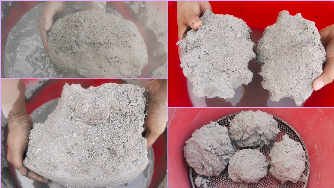Asmr | Dust volcano 🌪 reused cement chunks shapes dry/water crumbling Satisfying | ASASMR |
