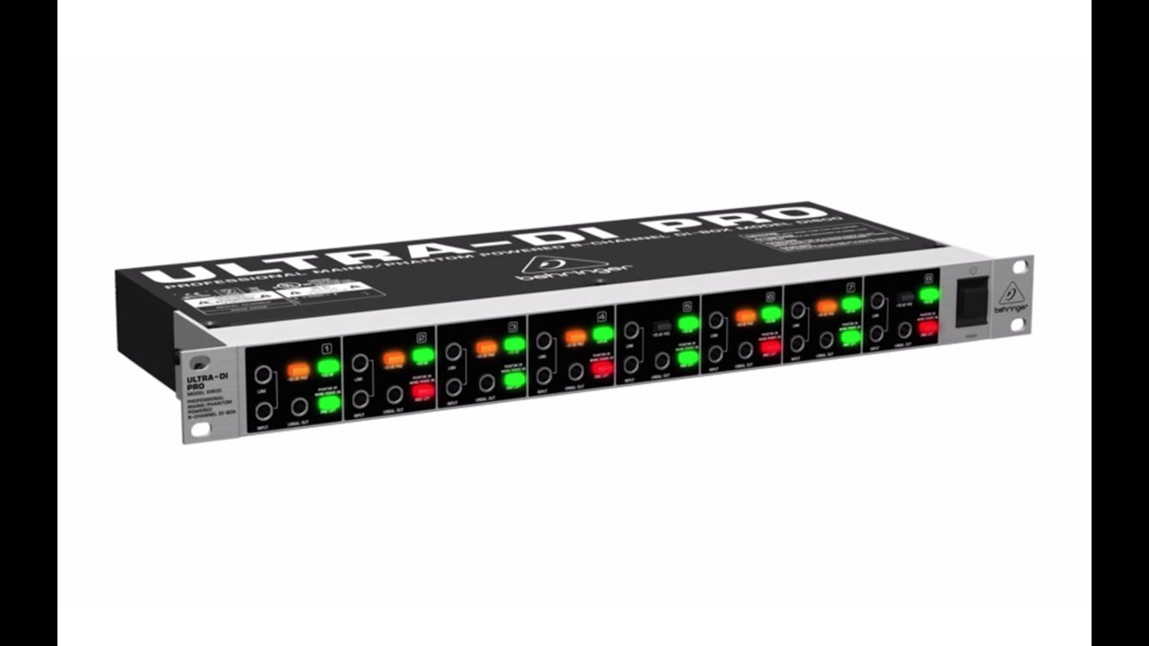 ULTRA-DI PRO DI800 Professional Mains/Phantom Powered 8-Channel DI-Box