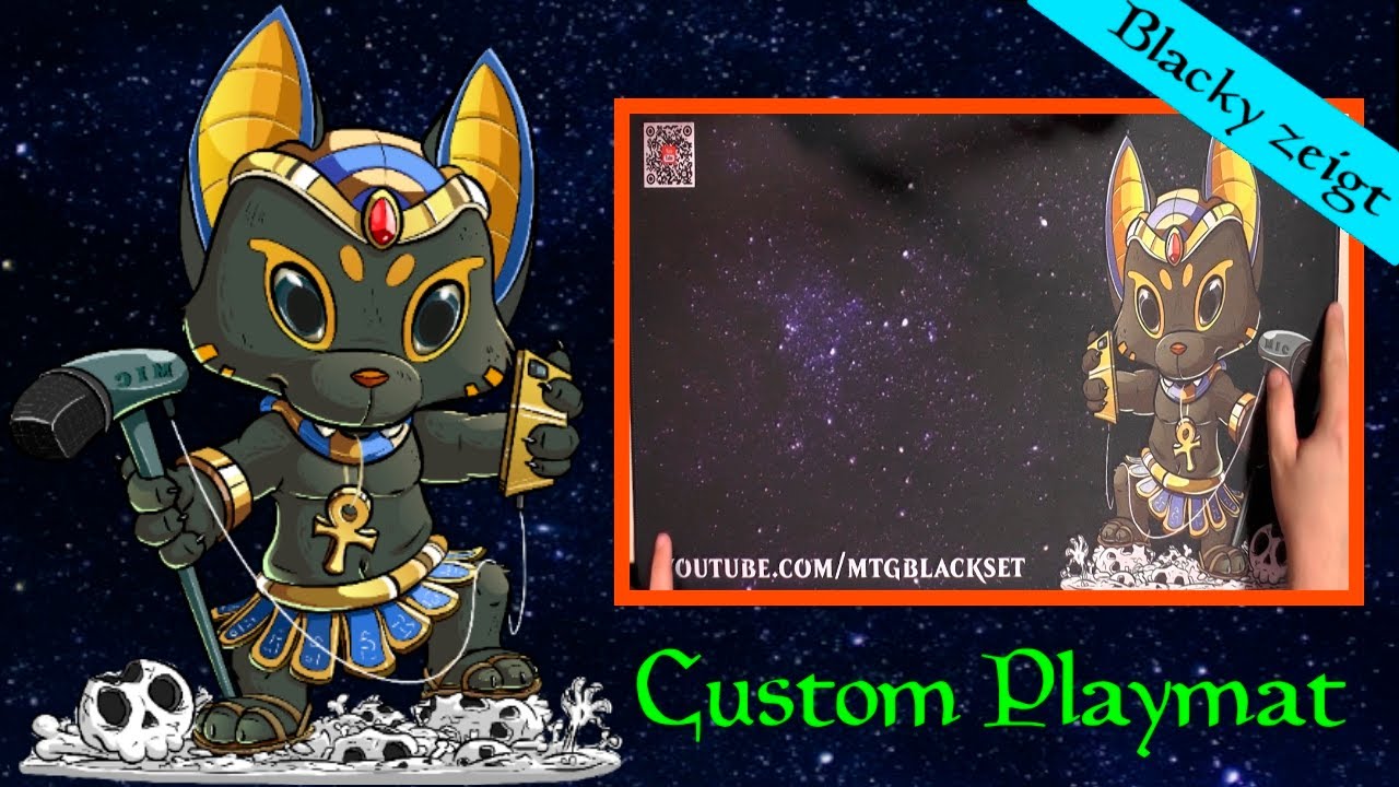 Blacky zeigt: Eigene Playmats von Custom-Playmat.Shop