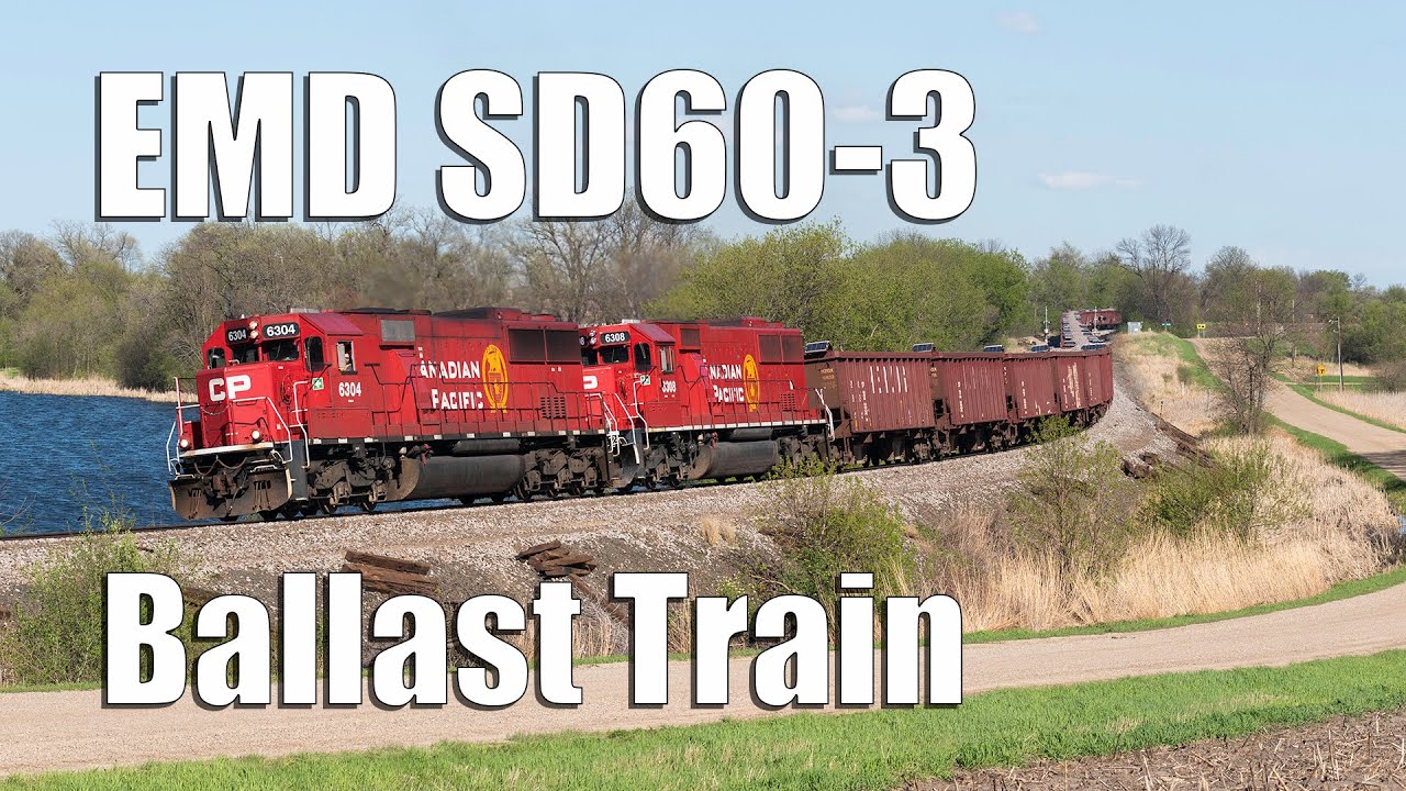 EMD SD60's on Canadian Pacific Ballast Train | CP Paynesville Sub