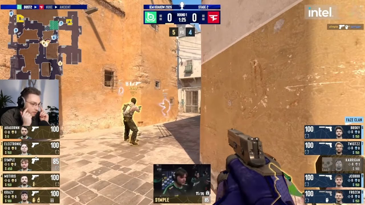 🔴MOUZ vs AURORA, THEN S1MPLE vs FAZE | IEM KRAKOW 2026🔴