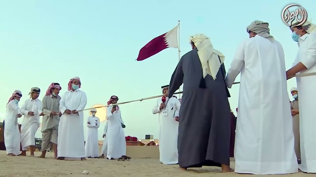 مهرجان قطر للإبل - فقرة شداد مع راشد - شد الحبل