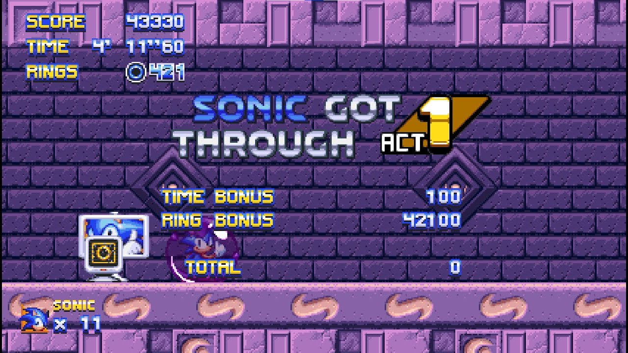 Sonic Galactic(ソニックギャラクティック) Coral Garden Zone Act1 Speedrun New Record(4' 21