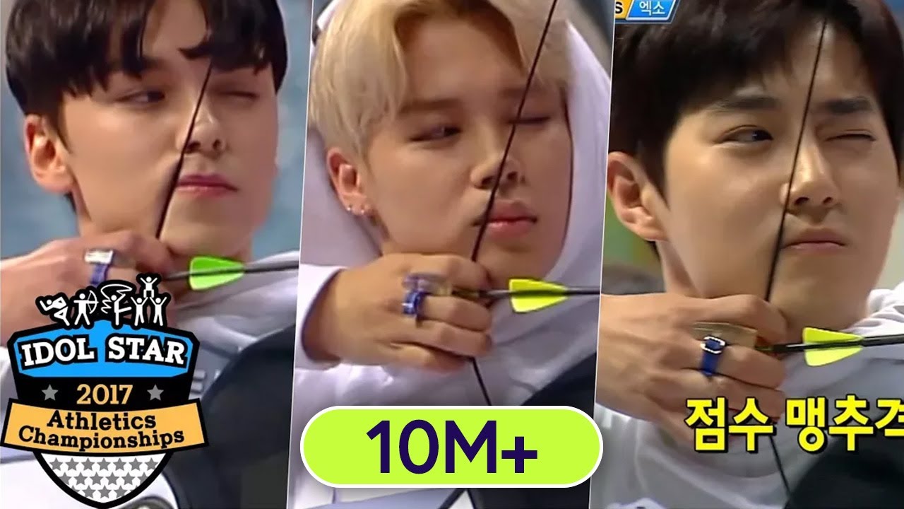 BTS vs EXO vs Seventeen, Legendary Archery Match [2017 Idol Star Athletics Championships]