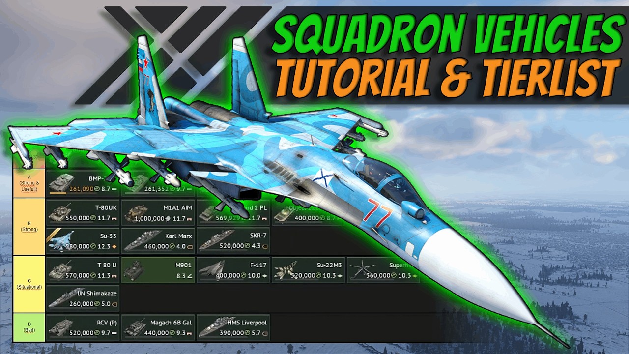 Учебное пособие по технике эскадрильи и список уровней на 2025 год | War Thunder
