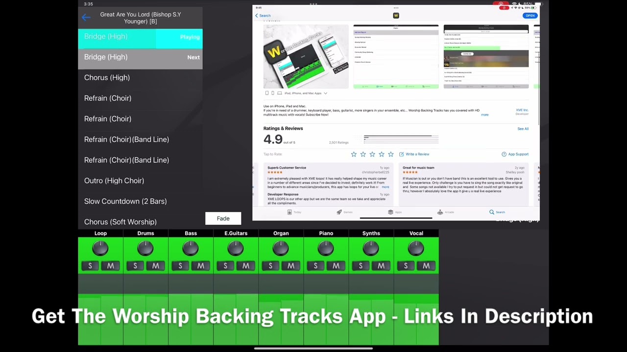 Great Are You Lord (Bishop S.Y. Younger) Worship Backing Tracks App Preview