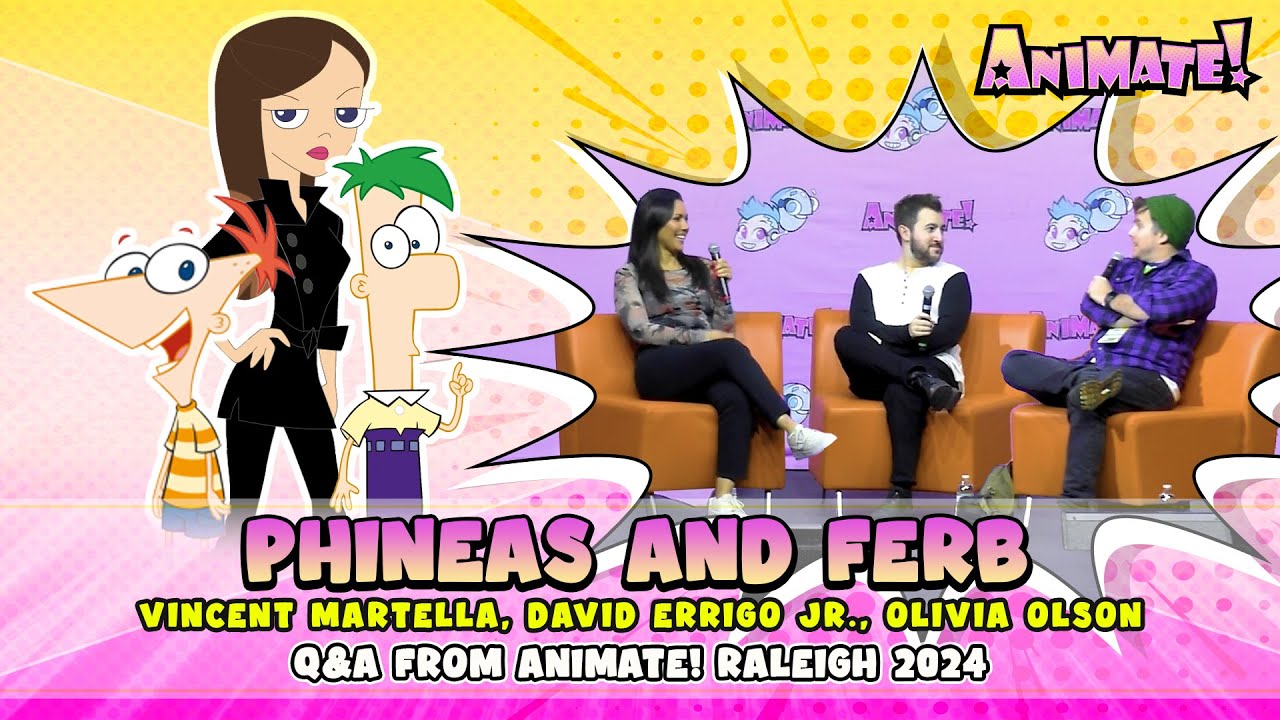Phineas and Ferb Q&A | Animate! Raleigh 2024 | Vincent Martella, David Errigo Jr., Olivia Olson