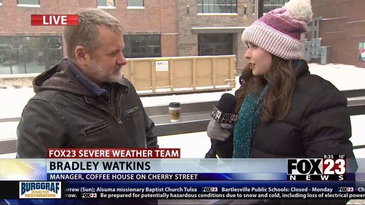 FOX23's Alexa Mostrom talks with the manager of Coffee House on Cherry Street