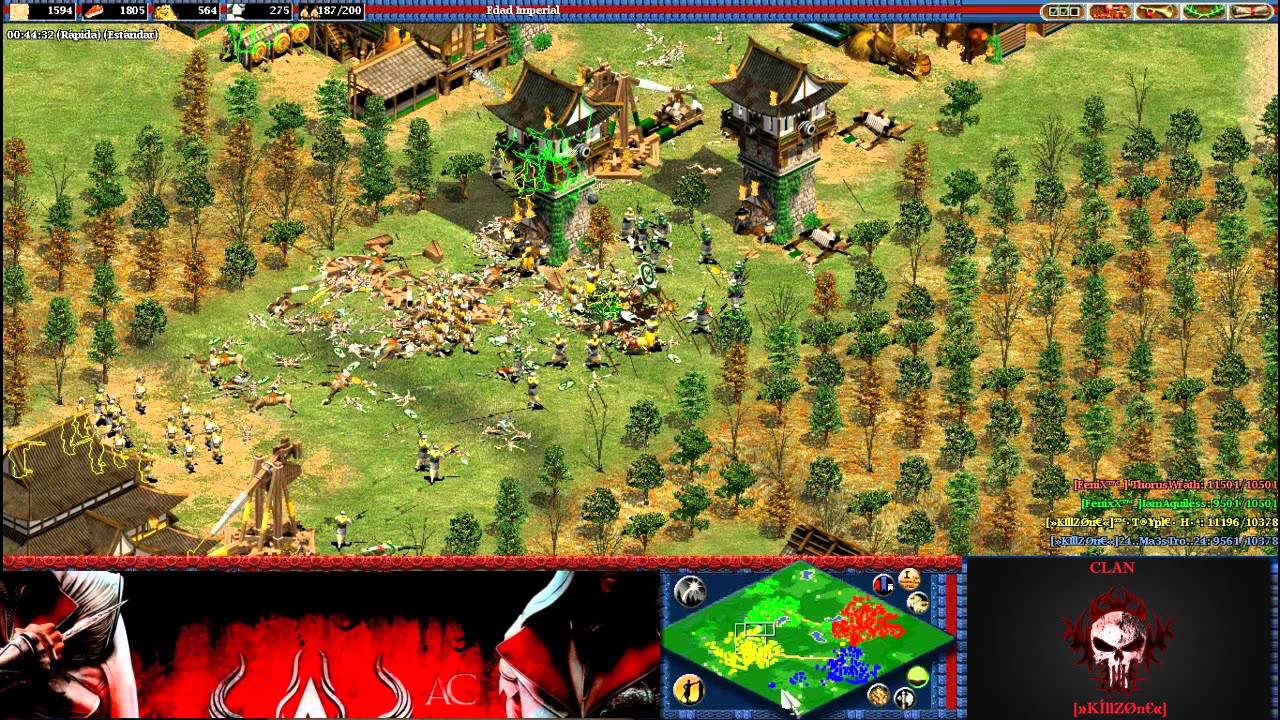 AOC Clan war KillZoNe vs Fenix NR35 AgeOfEmpires 2 The Conquerors Expansion