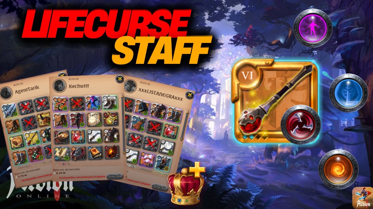 Lifecurse Staff Solo Ganking In The Mist 🪦☠️  PROFIT +50m in 10 hours || Albion Online ES/EN
