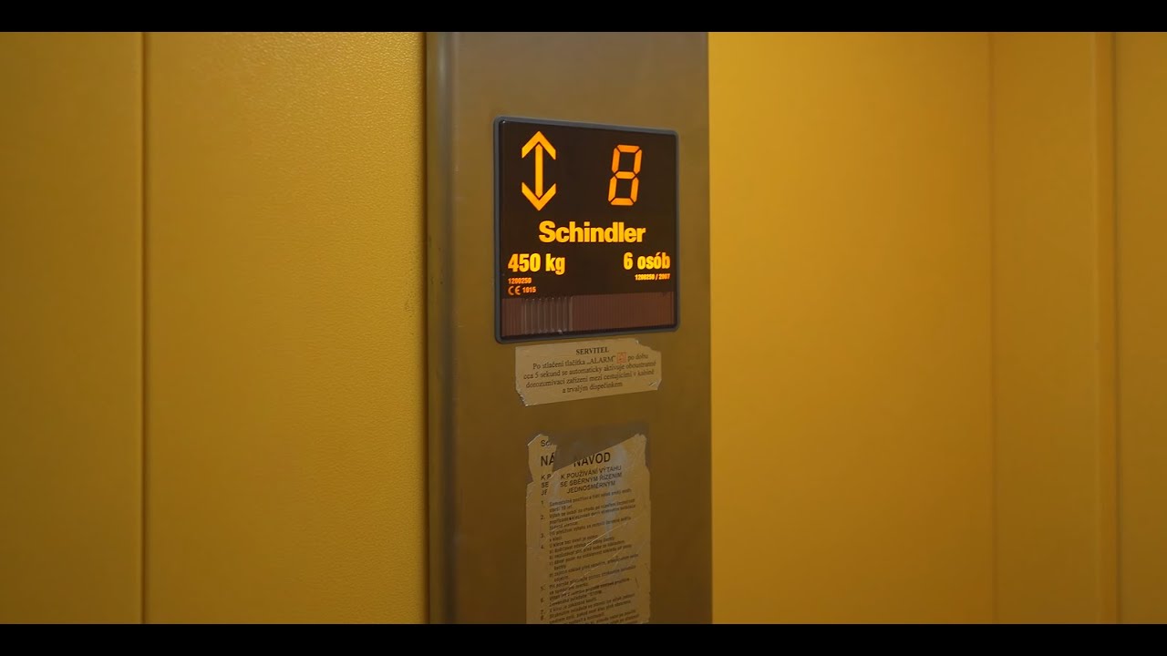 Czech Republic, Prague, Jílovská 425, Schindler elevator - going up