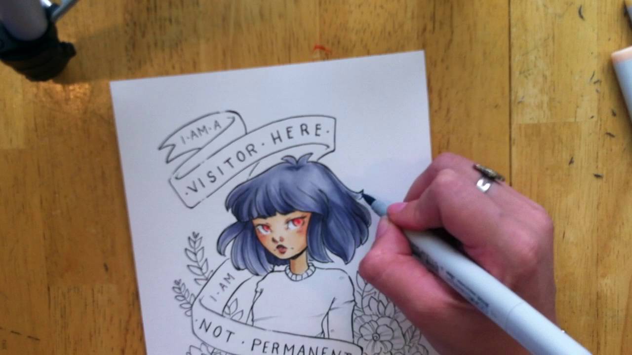 Ink & Copic Demo #3: Blurry Edition!