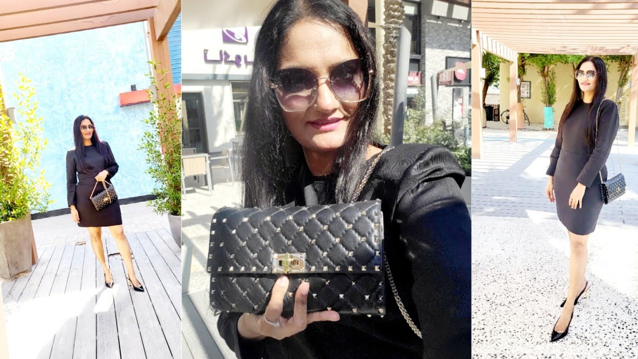 Valentino Rockstud Spike WOC Bag in Quilted Black Leather with Gold Tone studs - Review