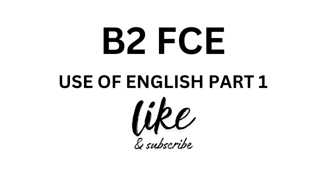 FCE (B2 First) Reading and Use of English Exam (Part One) - Real Exam