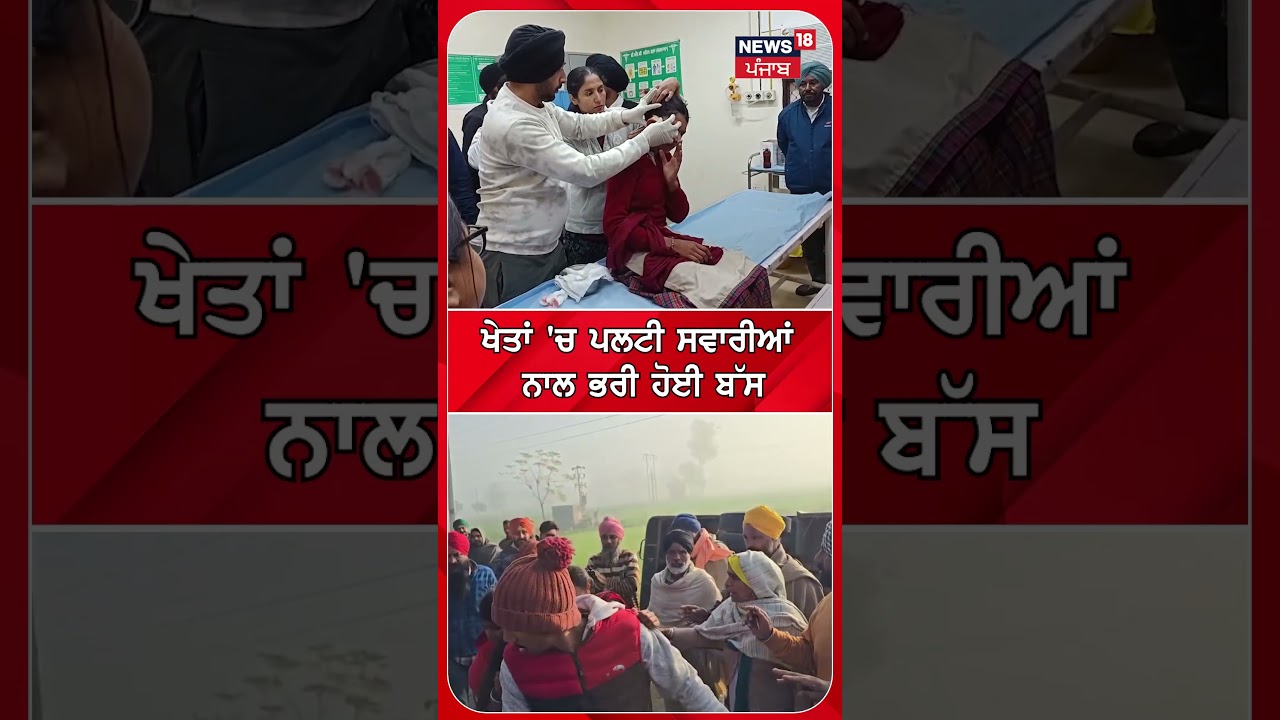 Barnala Bus Accident | ਖੇਤਾਂ 'ਚ ਪਲਟੀ ਸਵਾਰੀਆਂ ਨਾਲ ਭਰੀ ਹੋਈ ਬੱਸ | #shorts