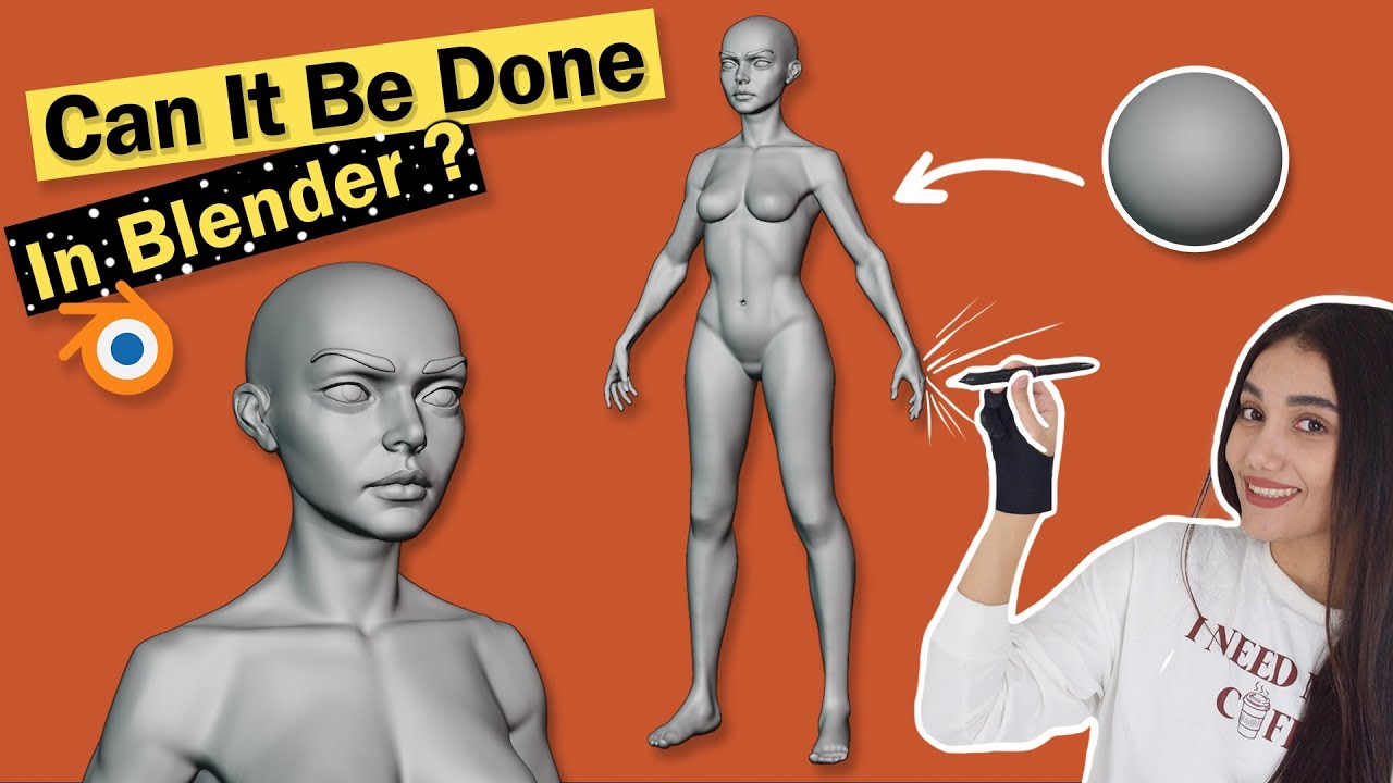 Sculpting Stylized Female Character In Blender - Sculpting Process Timelapse