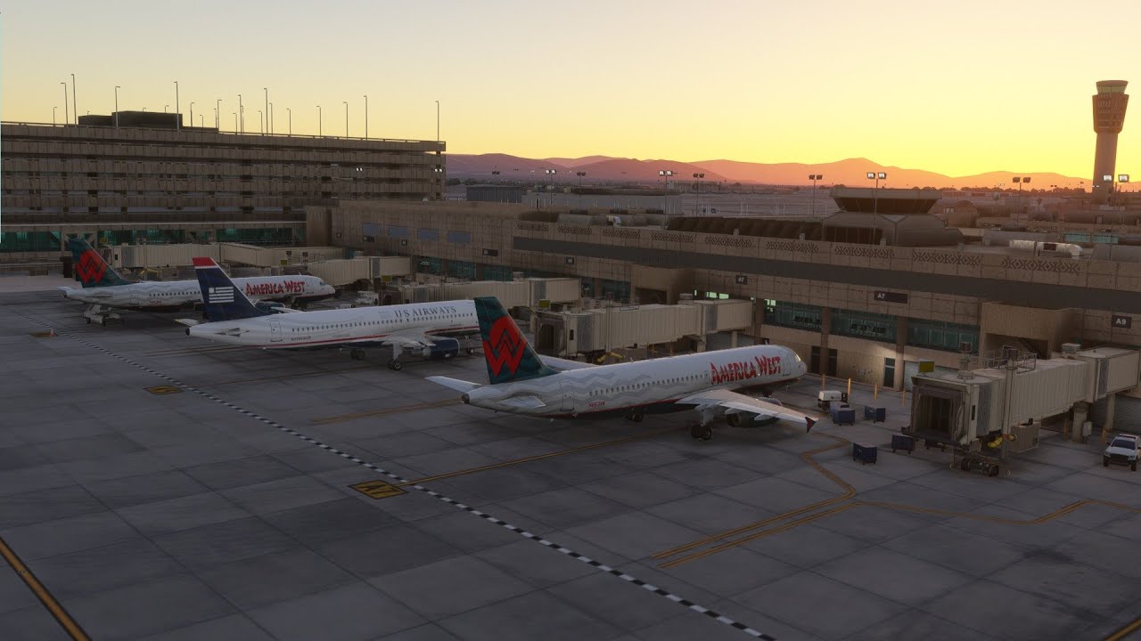 MSFS2024 Cinematic Film: Fenix Airbus A320-232 Sunset Flight Palm Springs to Phoenix in 2006, Cactus