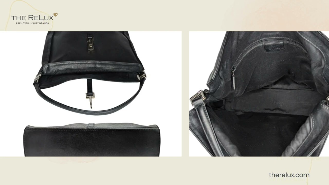 Gucci Vintage Black Leather Jackie Hobo | The Relux
