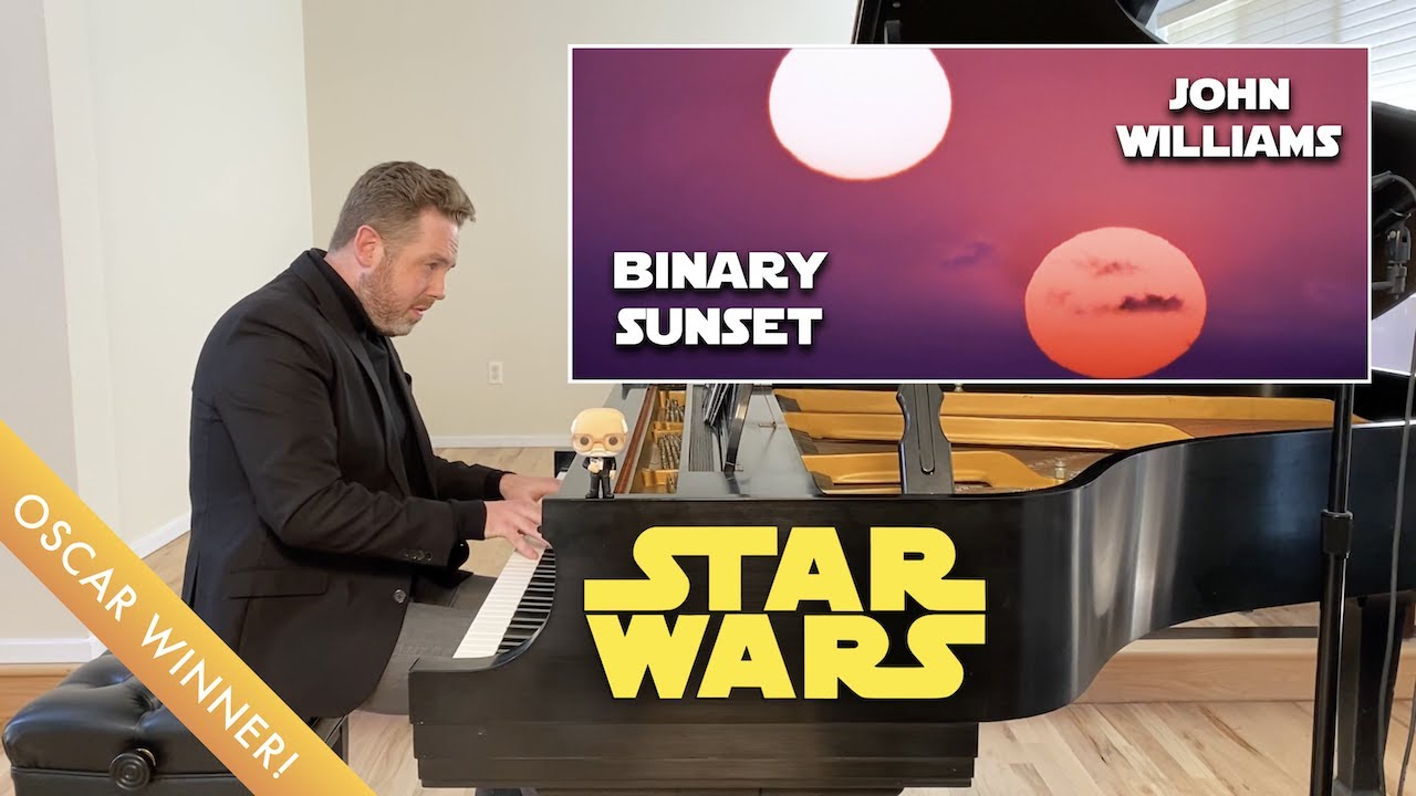 John Williams: Binary Sunset | Star Wars (piano cover with film)