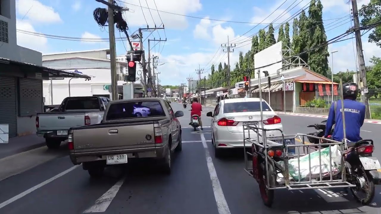 [HD] Motorbike Ride in Old Phuket Town THAILAND | 10 MINUTES OF