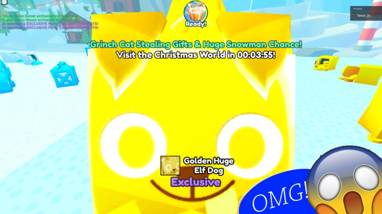 HATCHING A GOLDEN HUGE ELF DOG ON CAMERA! (Pet Simulator X)