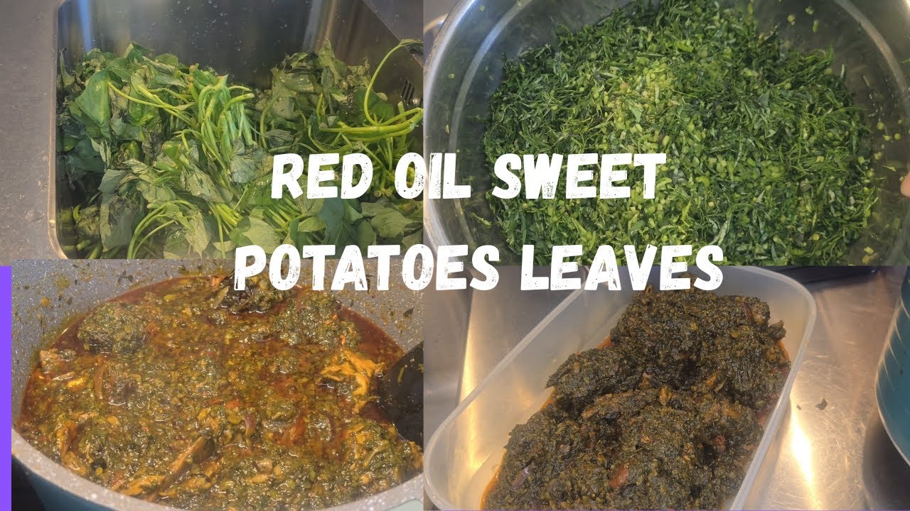 How To cook Liberian Red Oil  Potatoes leaves.#sample and delicious # Heathy dish #cooking #Bestway