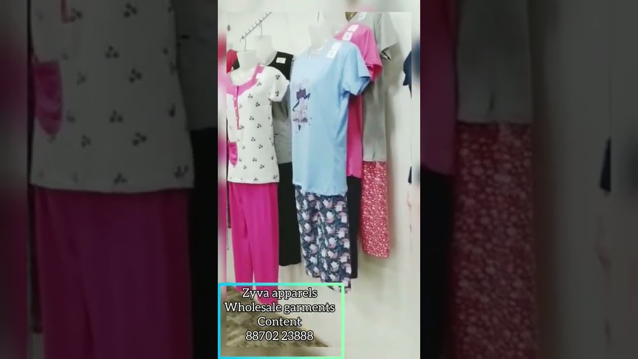 Zyva apparels Wholesale garments Night dress set...