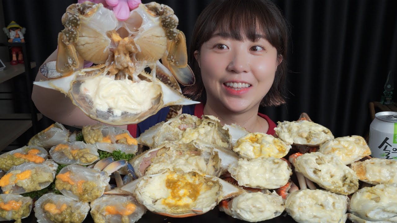 Сырый краб 🦀Mukbang eating show