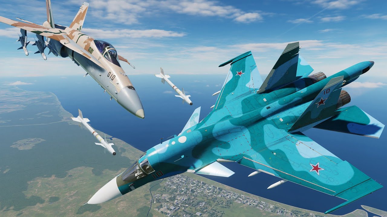 Realistic Airplane fights #5 - Su-34 Vs MiG-31 Vs F-15C - DCS World