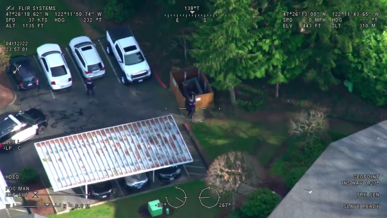Renton PD, Suspect flees from stolen car.