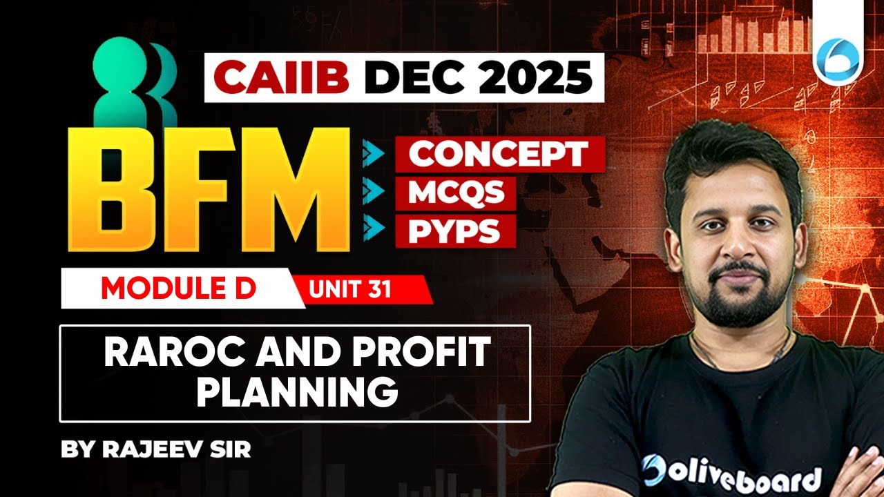 CAIIB BFM Online Classes | Module D Unit 31 | RAROC and Profit Planning | CAIIB Dec 2025 | CAIIB Oli