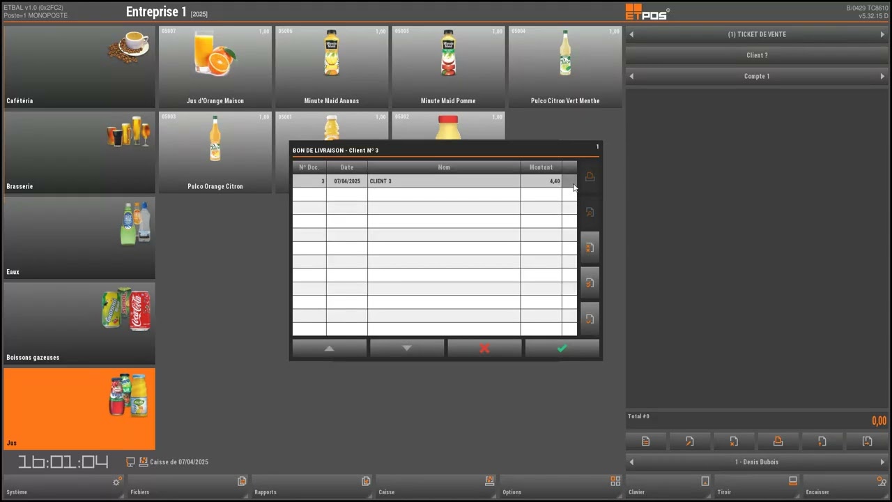 la gestion des comptes clients et leurs facturations dans Etpos