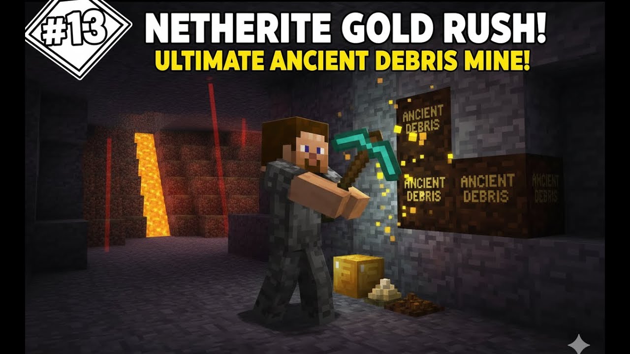I Mined ANCIENT DEBRIS in the Nether! 💥 Getting Netherite Gear in Minecraft