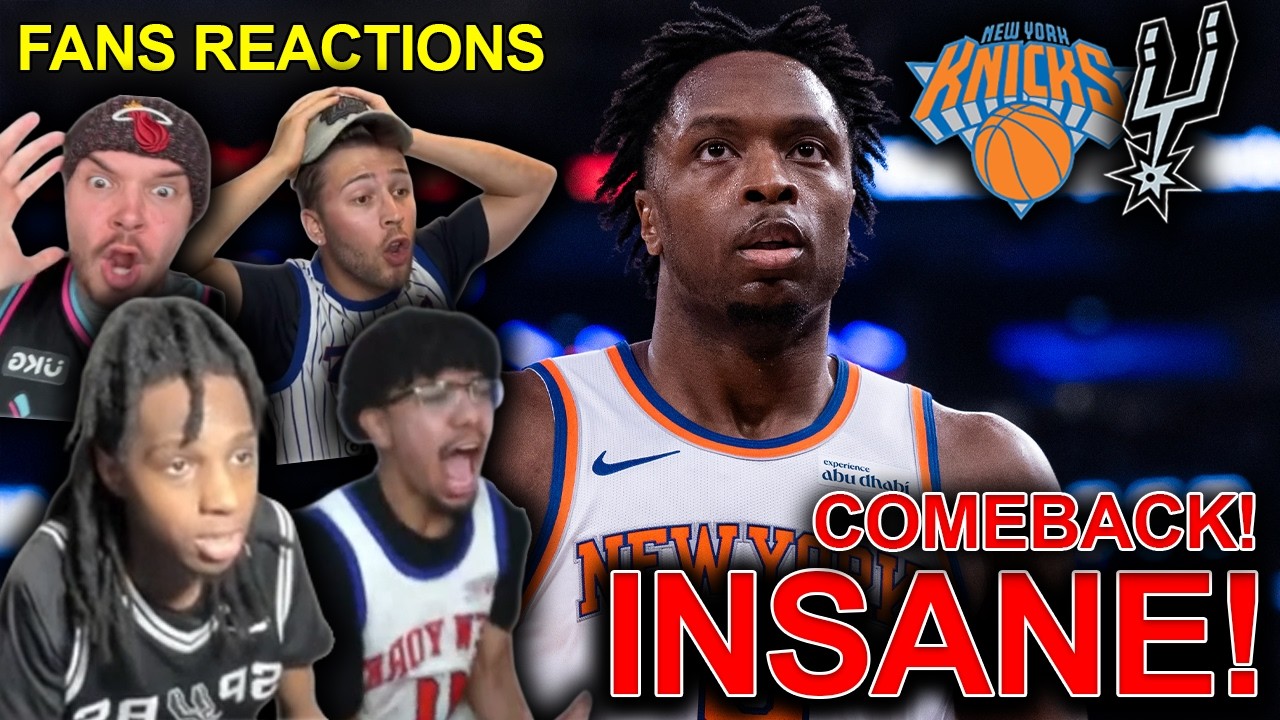 NBA fans reaction to Knicks beating the Spurs 😱 INSANE COMEBACK, OG ANUNOBY GAME WINNER!