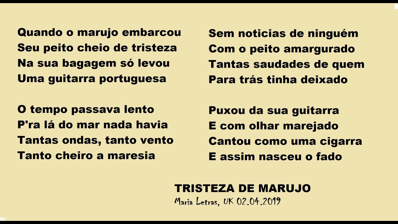 TRISTEZA DE MARUJO