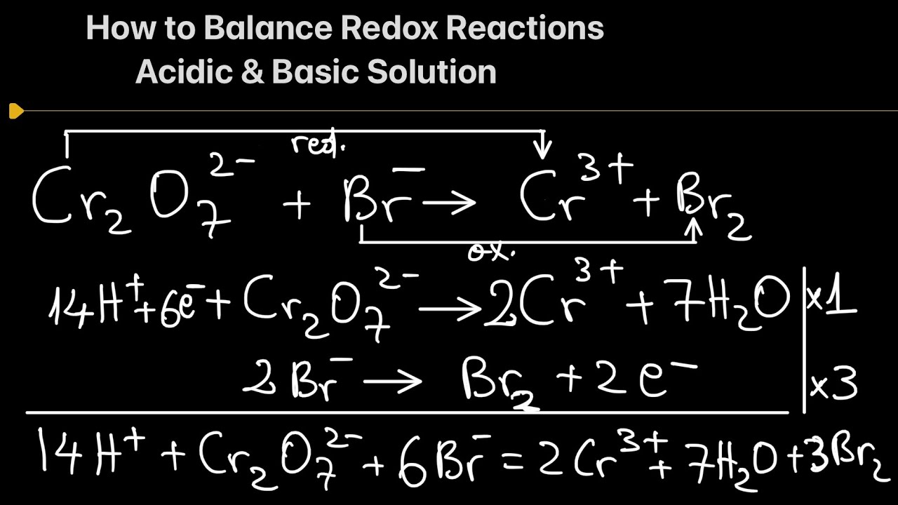How to balance Redox reactions in Acidic and Basic solution #19