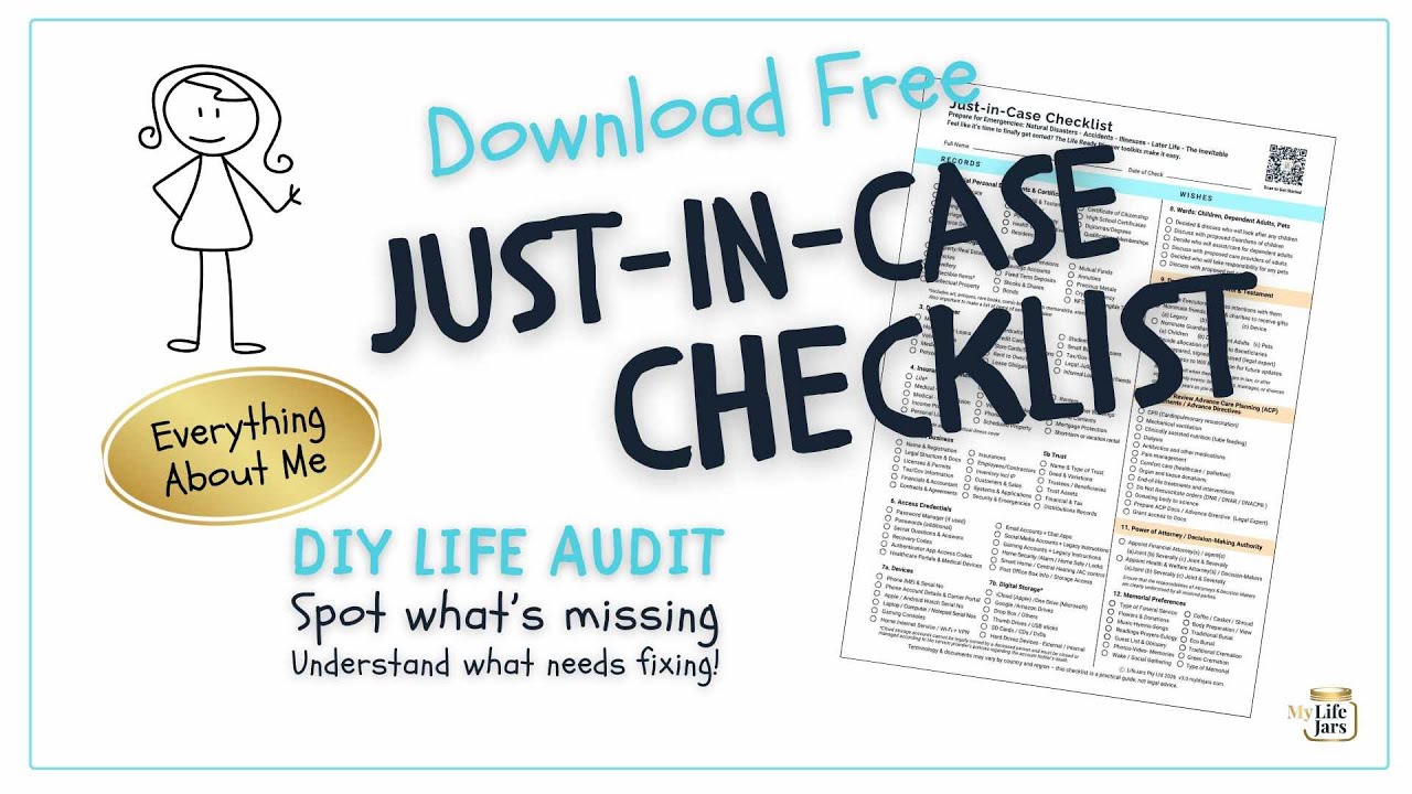DIY Life Audit: Organise Everything with the Free Just-in-Case Checklist