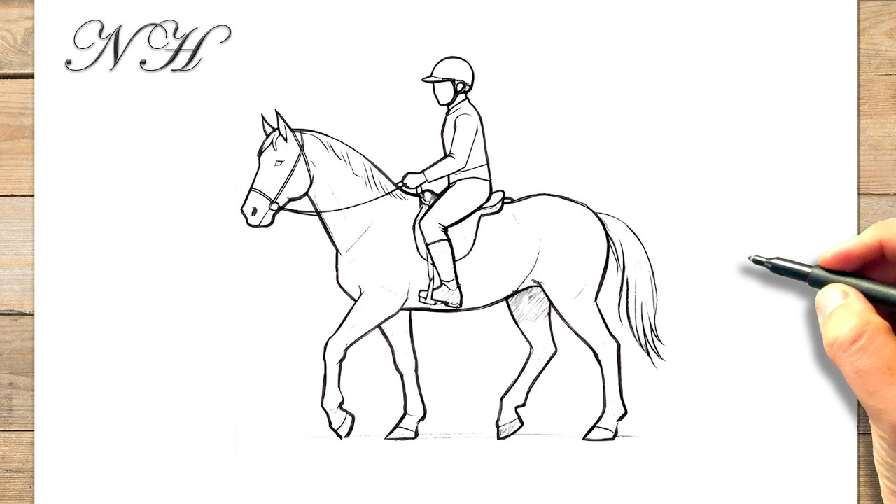 Comment dessiner un cavalier à cheval facilement | Tuto dessin réaliste pour ‎débutants