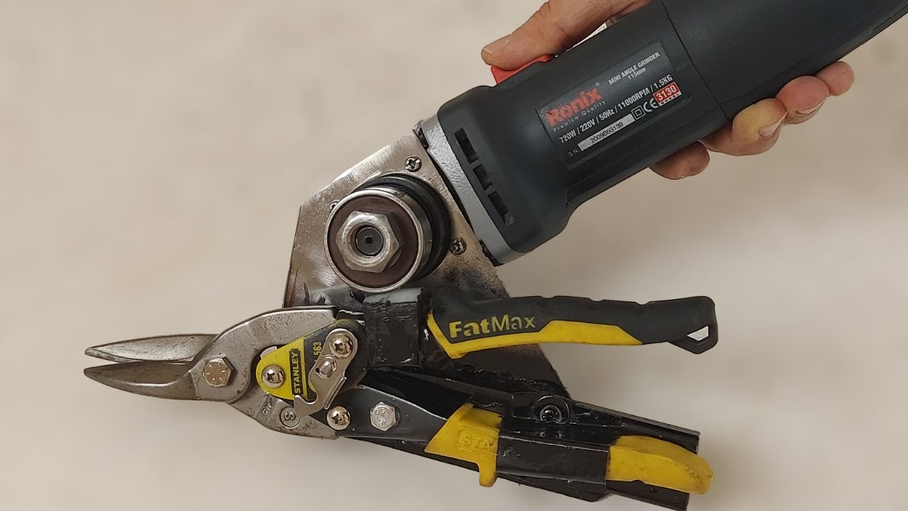 DIY: Electric Scissors, metal sheet cutter. Angle grinder attachment.